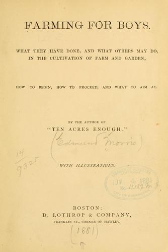 Cover for Farming for boys.
