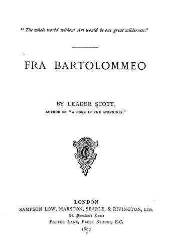 Cover for Fra Bartolommeo