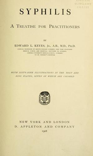 Cover for Syphilis; a treatise for practitioners