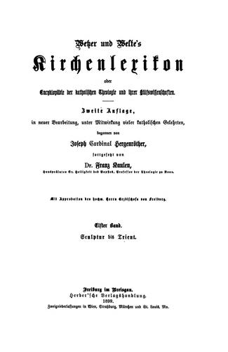 Cover for Wetzer und Welte's Kirchenlexikon