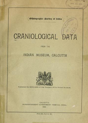 Cover for Craniological data from the Indian Museum, Calcutta