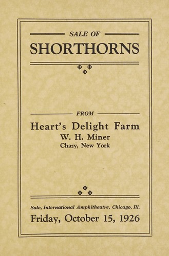 Cover for Sale of shorthorns