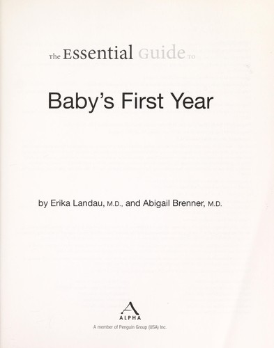 Cover for The essential guide to baby's first year
