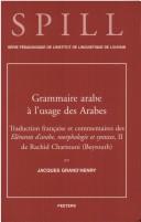 Cover for Grammaire arabe à l'usage des Arabes