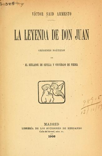 Cover for leyenda de Don Juan
