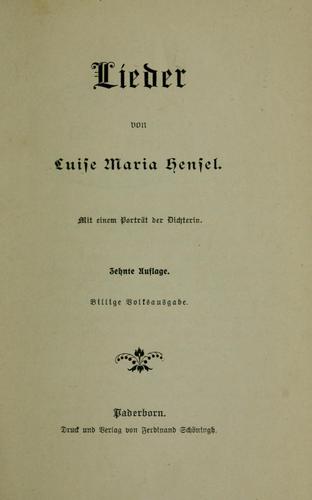 Cover for Lieder