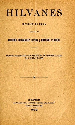 Cover for Hilvanes