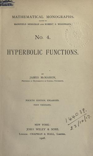 Cover for Hyperbolic functions.