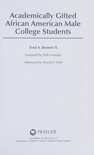 Cover for Academically gifted African American male college students
