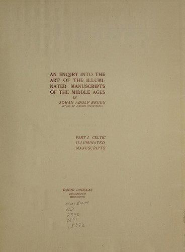 Cover for An enquiry into the art of the illuminated manuscripts of the Middle Ages