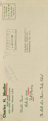 Cover for World's finest bulbs for 1958 fall planting