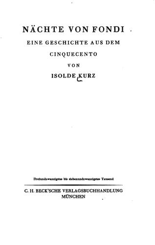 Cover for Nächte von Fondi