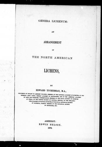 Cover for Genera lichenum