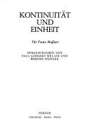 Cover for Kontinuität und Einheit
