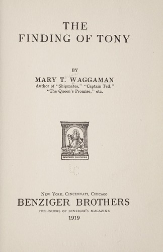 Cover for The finding of Tony