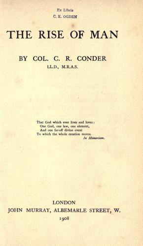 Cover for The rise of man