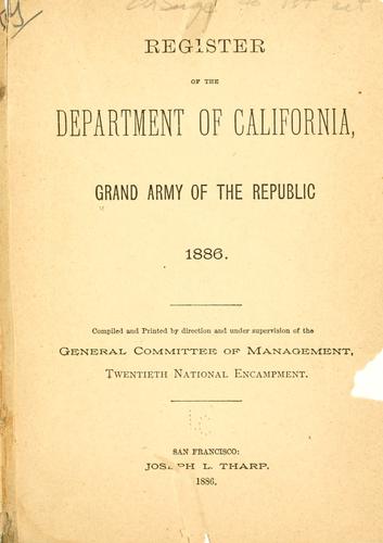 Cover for Register of the Department of California