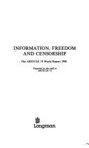 Cover for Information, freedom, and censorship
