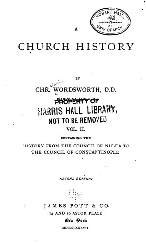 Cover for A Church History ...