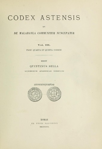 Cover for Codex Astensis qui de Malabayla communiter nuncupatur; vol. 3