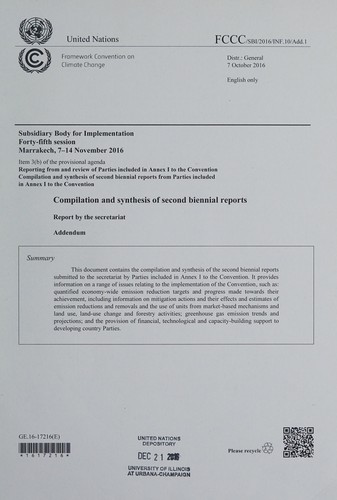 Cover for Compilation and synthesis of second biennial reports