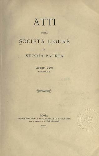 Cover for Atti della Società ligure di storia patria