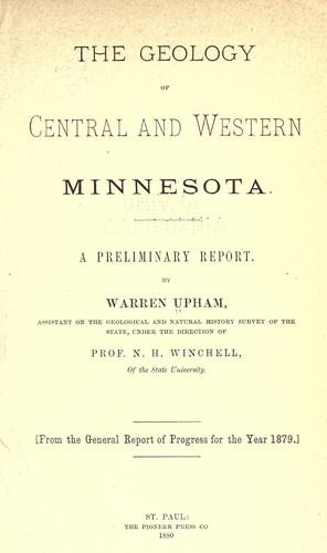 Cover for The geology of central and western Minnesota