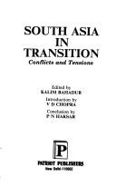 Cover for South Asia in Transition- Conflicts and Tensions