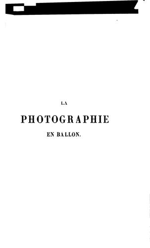 Cover for La photographie en ballon