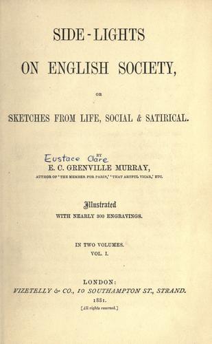 Cover for Side-lights on English society