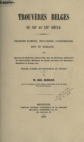 Cover for Trouveres belges du 12e au 14e siecle