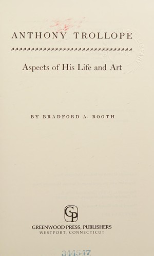 Cover for Anthony Trollope, aspects of his life and art