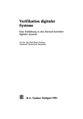 Cover for Verifikation digitaler Systeme
