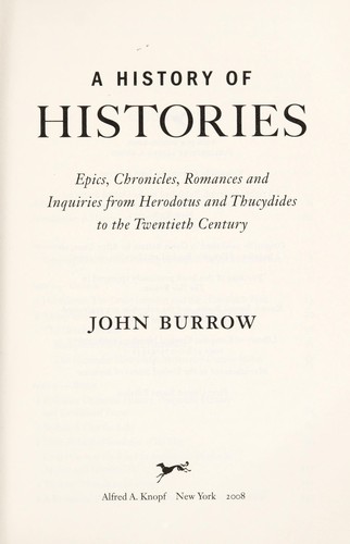 Cover for A history of histories