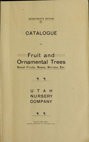 Cover for Catalogue of fruit and ornamental trees