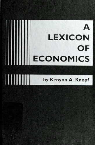 Cover for A lexicon of economics