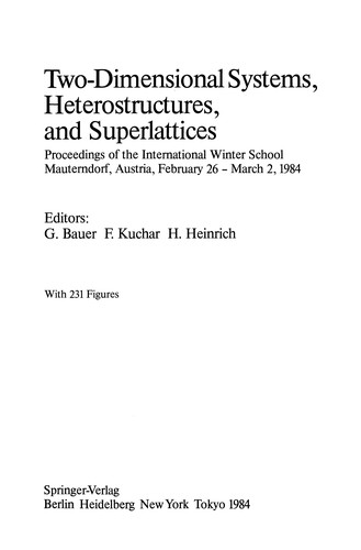 Cover for Two-Dimensional Systems, Heterostructures, and Superlattices