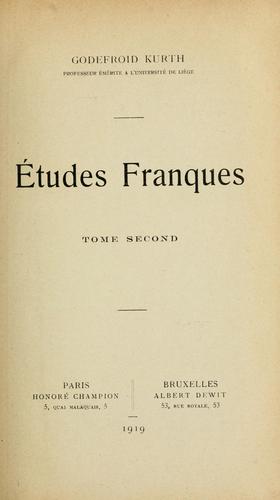 Cover for Études franques
