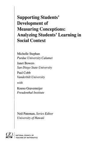 Cover for Supporting Students' Development of Measuring Conceptions
