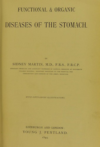 Cover for Functional & organic diseases of the stomach
