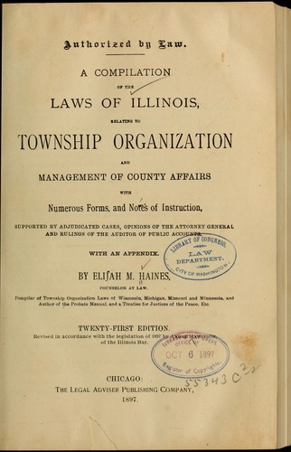 Cover for A compilation of the laws of Illinois