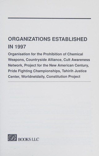 Cover for Organizations Established In 1997