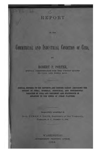 Cover for Appendix to the Report on the Commercial and Industrial Condition of the Island of Cuba