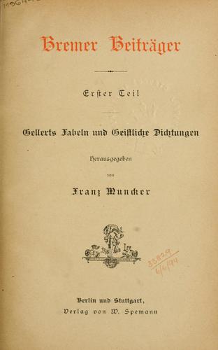Cover for Bremer Beiträger.