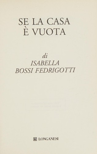 Cover for Se la casa è vuota