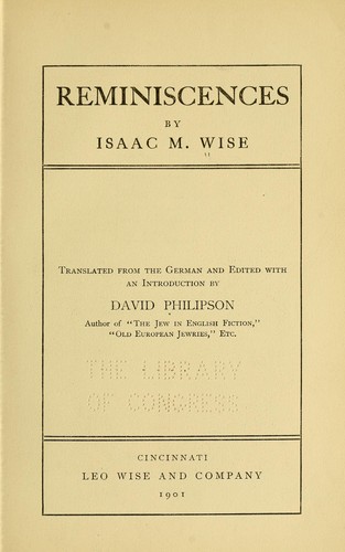 Cover for Reminiscences