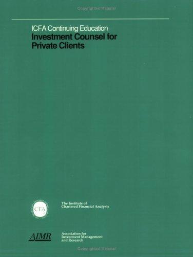 Cover for Investment counsel for private clients