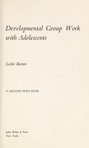 Cover for Developmental group work with adolescents