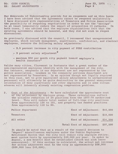 Cover for Salary adjustments