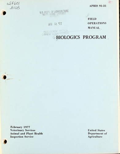 Cover for Field operations manual